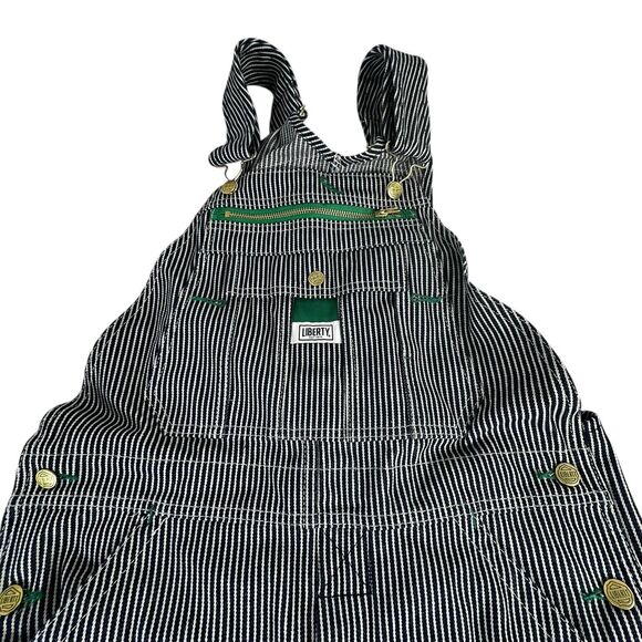 Liberty HICKORY STRIPE BIBS OVERALLS 32X32 BLUE WHITE NWOT - Picture 4 of 8